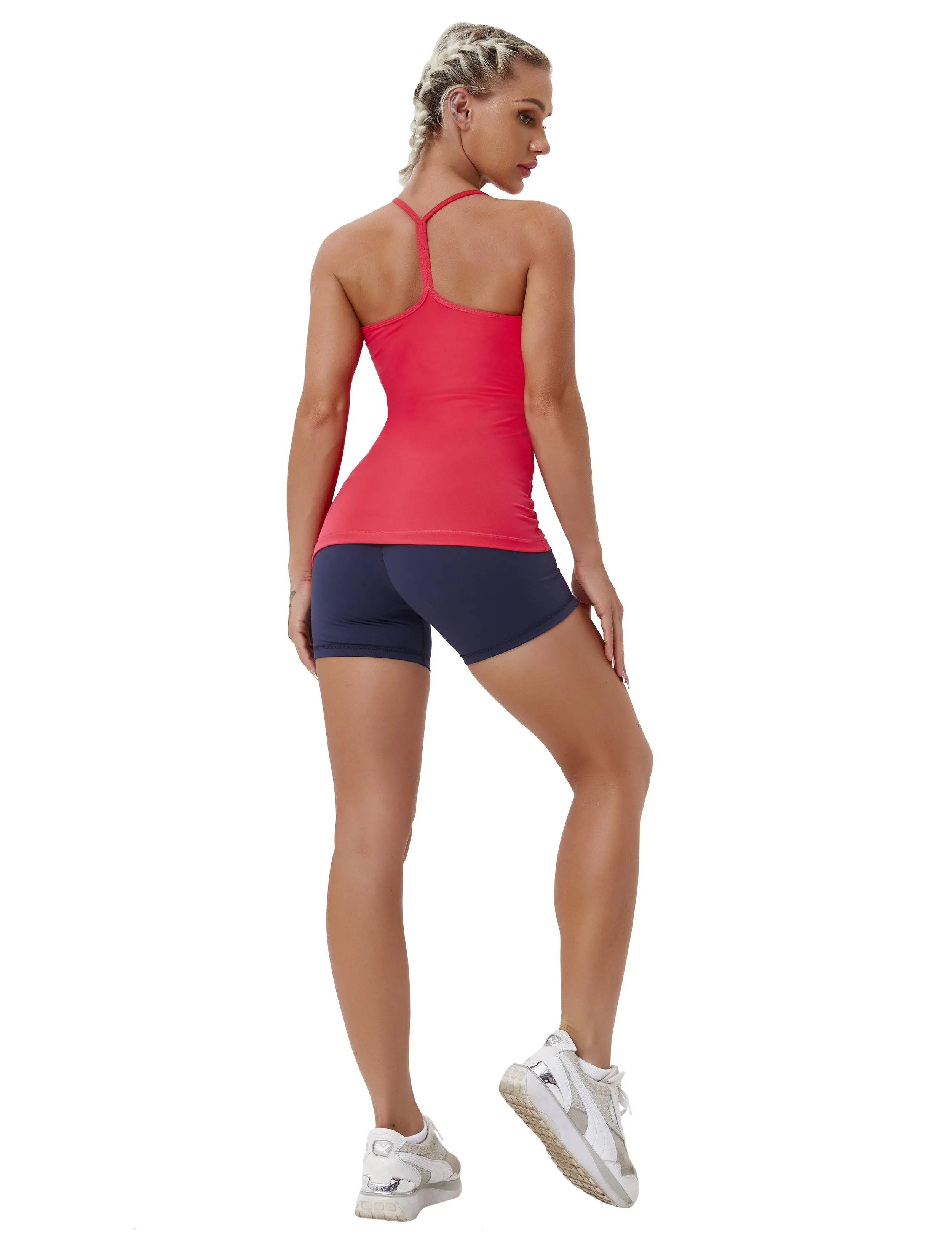 Y-back Spaghetti Strap Tank Tops red_Golf